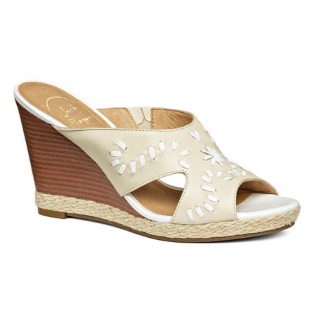 Jack Rodgers sophia leather wedge sandal 8